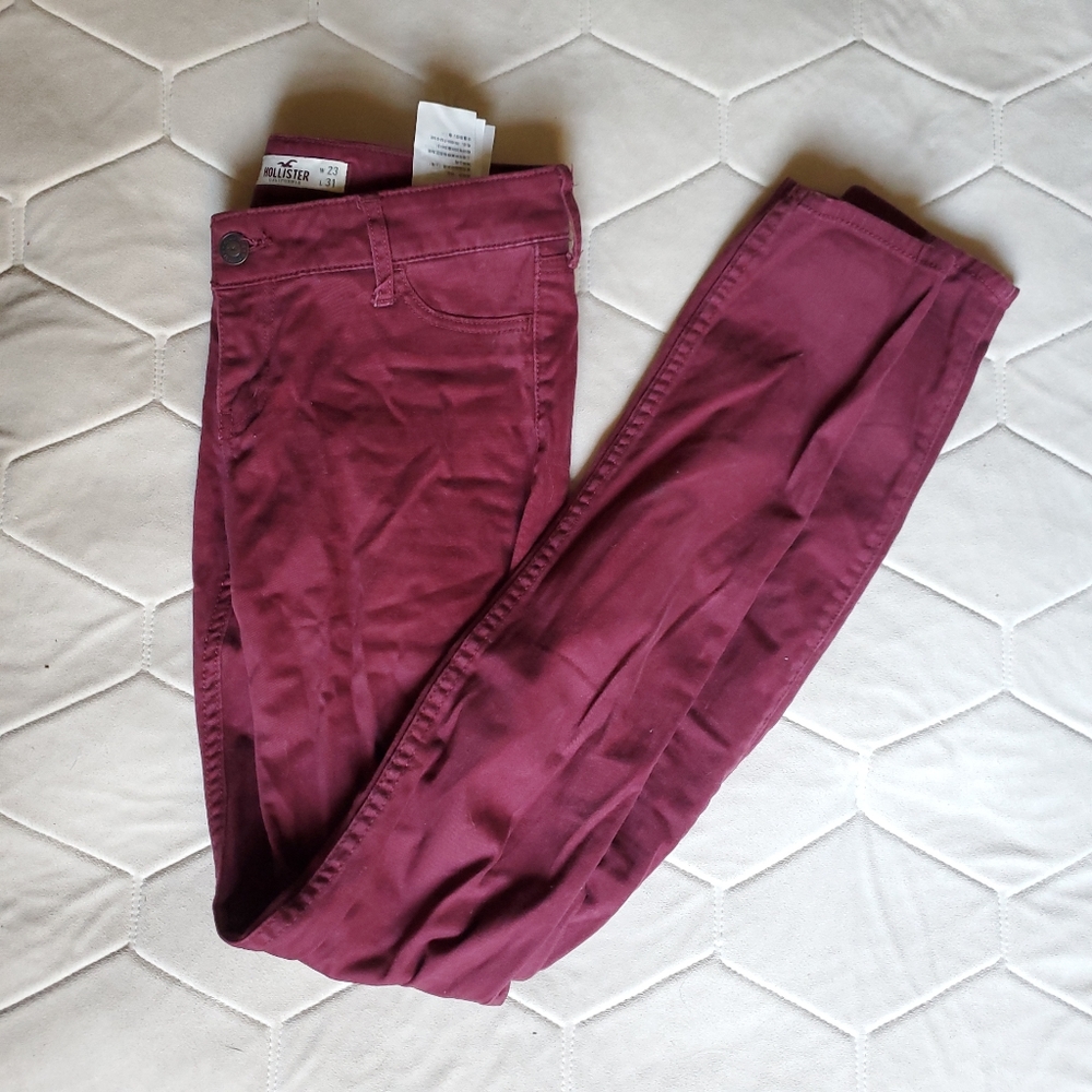 Maroon Hollister jeans